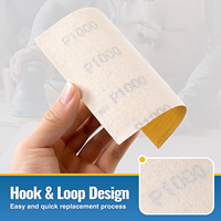 Stock US, Livraison Gratuite aux États-Unis, 100 Feuilles de Papier Abrasif Doré Auto-agrippant 1/4 de Feuille, 4,5" x 5,5", Grains 40-1000 pour Voiture et Bois