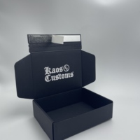 Boîte d'expédition en carton ondulé auto-adhésive imprimée sur mesure, papier recyclé avec bande adhésive détachable, boîte d'expédition noire