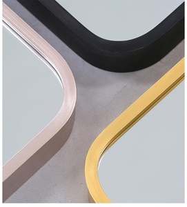 Nhà máy cung cấp sang trọng hiện đại kim loại đóng khung cong dài đầy đủ chiều dài cơ thể xách tay miễn phí đứng treo tường trang trí nội thất gương - Product Image 5