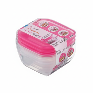 Inomata 90mL Contenedor Cuadrado de Almacenamiento de Alimentos 3-Pack - Product Image 1
