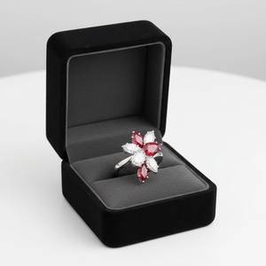 Bague de mariage en or massif 9k-18k, saphir Winston Cluster, diamant de laboratoire, bijoux fins sur mesure pour femmes - Product Image 3