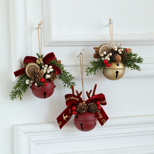 Ornements <span class=keywords><strong>de</strong></span> Noël Clochettes <span class=keywords><strong>de</strong></span> Noël Décorations rustiques à suspendre pour sapin <span class=keywords><strong>de</strong></span> Noël et <span class=keywords><strong>couronne</strong></span> avec décorations <span class=keywords><strong>en</strong></span> pin - Product Image 2