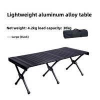 Ensemble table et chaises pliantes Kermit Black Egg Roll en alliage d'aluminium, léger, portable, occultant, pour camping, durable