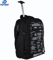 Sac de voyage à roulettes léger et résistant à l'eau en polyester de luxe avec fermeture éclair, sac à dos pliable