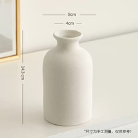 Vas Meja Keramik Putih Matte Art Deco Modern Bertekstur Kecil, Cocok untuk Bunga Artificial, Dekorasi Rumah & Pernikahan
