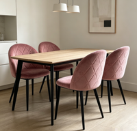 Vente en gros de chaises rembourrées nordiques pour cuisine salon restaurant salle à manger en velours coloré 4 chaises pour table à manger