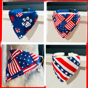 American Style Pet Triangular Bandana <b>Red</b> White Blue Stars Stripes Decorative Cat Dog Bib <b>Scarf</b> Accessory - Product Image 5