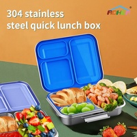 Boîte à lunch bento en acier inoxydable 304 anti-fuite personnalisée Aohea, conteneur portable pour aliments et collations avec couvercle
