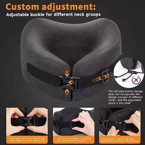 Almohada de Viaje en Forma de U con Diseño Ortopédico Personalizado y Hebilla Ajustable, Espuma Viscoelástica de Rebote Lento, Soporte para el Cuello, Juego de Almohadas de Viaje - Product Image 4