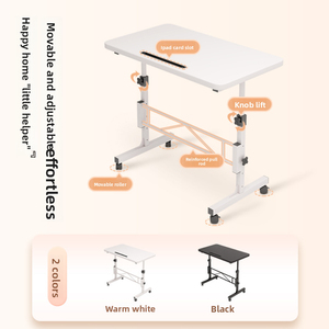 Table d'appoint mobile moderne réglable en hauteur avec barre transversale renforcée, fente pour <span class=keywords><strong>tablette</strong></span>, roulettes verrouillables, table pour <span class=keywords><strong>ordinateur</strong></span> <span class=keywords><strong>portable</strong></span> pour canapé-<span class=keywords><strong>lit</strong></span> - Product Image 3