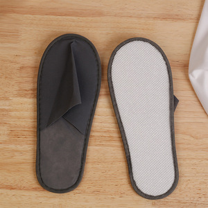 Zapatillas de hotel negras personalizadas con diseño profesional y al mejor precio al por mayor, zapatillas de hotel desechables ecológicas - Product Image 3