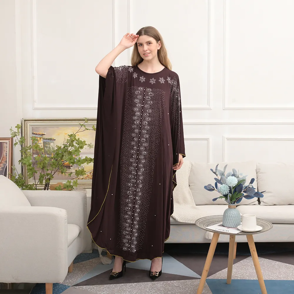 Trung Đông Ả Rập Quần Áo Hồi Giáo Đen Ả Rập Trung Đông Dubai Hot Diamond Loose Chiffon Áo Choàng Dài Của Phụ Nữ