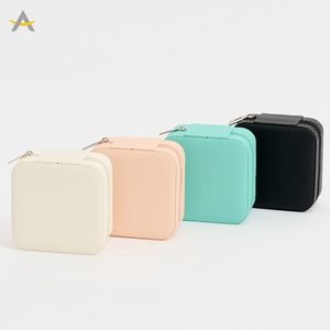 Auralux Bán Buôn Nhỏ Sang Trọng Dây Kéo PVC Da Xách Tay Vòng Cổ Bông Tai Vòng Lưu Trữ Đồ Trang Sức Du Lịch Hộp - Product Image 2