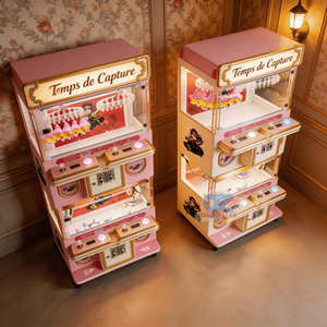 Mini-machine à grue pour 4 joueurs avec accepteur <span class=keywords><strong>de</strong></span> billets et <span class=keywords><strong>de</strong></span> pièces, lecteur <span class=keywords><strong>de</strong></span> <span class=keywords><strong>cartes</strong></span>, jeu d'arcade personnalisé, son réaliste et lumières clignotantes en métal - Product Image 4