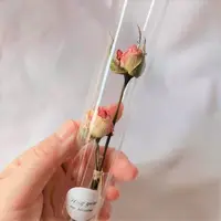 Fiori secchi e piante con bottiglia di vetro rosa essiccata naturale conservata all'ingrosso