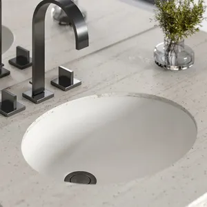 现代简约设计家居酒店洗手间椭圆形水槽浴室柜台下人造石亚克力洗手盆