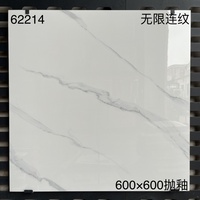 Carreaux de sol en céramique modernes blancs Carrara brillants 60x60 avec des propriétés antibactériennes et antidérapantes pour une utilisation dans les hôpitaux et les appartements