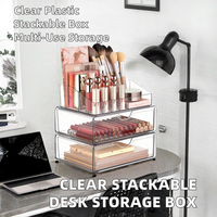 Vente en gros de boîte de présentation cosmétique transparente pour bureau, grande capacité, organiseur de soins de la peau et de maquillage avec tiroirs