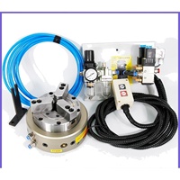 Mandrin pneumatique frontal à 3 mors série 320QZ-3 avec cylindre intégré, mandrin d'air pour tour, broche HSK en acier, serrage 80,6 KN