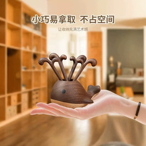 Plato de frutas de madera con forma de ballena, soporte creativo para tenedores de postre, regalo ecológico para decoración del hogar y vajilla. - Product Image 5