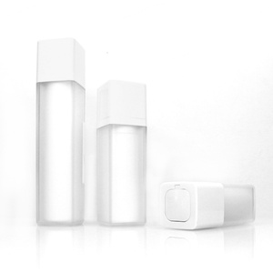 Custom logo 15ml 30ml 50ml Empty square Transparent Twist Plastic Airless Shampoo & Foundation <b>Bottle</b> with White <b>Pump</b> Caps - Product Image 5