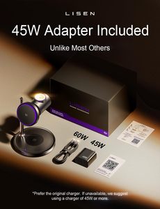 LISEN 2026 Estación de <span class=keywords><strong>Carga</strong></span> Inalámbrica Magnética Qi2.2 de 25W, 3 en 1, <span class=keywords><strong>Base</strong></span> de <span class=keywords><strong>Carga</strong></span> Rápida con Ventilador de Refrigeración para iPhone 17 16 Pro Max, Escritorio - Product Image 6