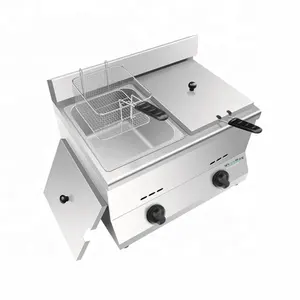 COMMERCIAL GAS DEEP FRYER LPG FRENCH CHIPS FRYER CAPACITY 8.5L+8.5L