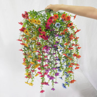 Guirlande de fleurs artificielles suspendues, fausses fleurs pour mariage, vase, arche, mur, cheminée, porche, balcon, décoration de plafond