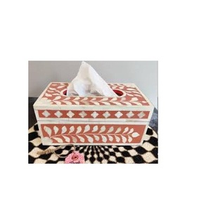 Soporte de caja de pañuelos con incrustaciones de hueso de resina para el hogar, Hotel, restaurante, soporte de cubierta de caja de pañuelos con incrustaciones de hueso - Product Image 1