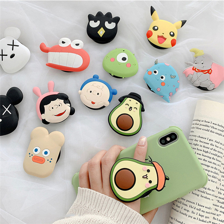 Хорошее качество, Аксессуары для мобильных телефонов, силиконовый ПВХ симпатичный мультяшный держатель для мобильного телефона, подставка для телефона