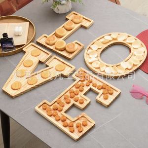 Wooden Love Letter <b>Tray</b> 30cm Creative <b>Snack</b> Serving <b>Tray</b> For Home Decor - Product Image 4