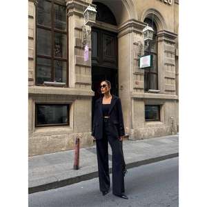 Conjunto de Chaqueta y Pantalones Negros para Mujer, con Mangas de 4 Botones, Traje Elegante - Product Image 6