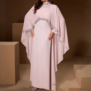 Robe longue de mariée Abaya élégante pour femme, en polyester, ornée de strass, cousue à la main, style mode transfrontalière musulmane du Moyen-Orient 2026 - Product Image 6