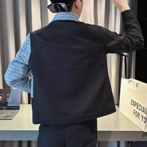 Chaqueta de Motociclista para Hombre, Cierre de Botones, Estilo Casual de Otoño, Antibacteriana, de Alta Calidad - Product Image 4