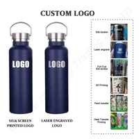 Bouteille d'eau isotherme en acier inoxydable TY 12-25oz, écologique, sans BPA, avec logo personnalisé, couvercles remplaçables, gourde portable