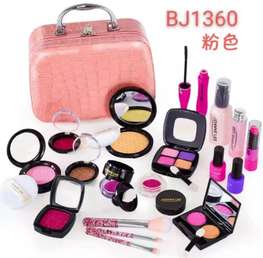 Großhandel Mädchen Rollenspiel Wasch bares Make-up-Kit Set mit Kosmetik tasche für Kinder Kleinkind Geburtstags geschenke Weihnachten Make-up Spielzeug