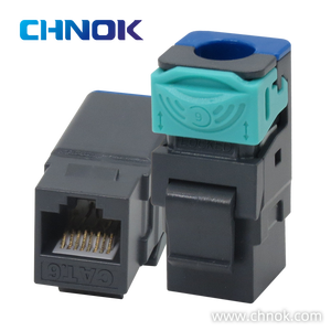 مقبس كيستون RJ45 UTP Cat6 8P8C بزاوية 90 درجة رمادي اللون بدون أدوات مطلي بالذهب معتمد ISO9001 وحدة 8045 للشبكات - Product Image 5