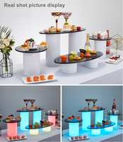 Promotion Restaurant Catering Dekoration Hochzeit Weiß Elegantes Buffet Acryl Riser Cube Display für High Tea Dessert Food Stand