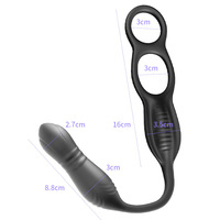 Doppelring Ferngesteuertes Vibrierendes Sperma-Prostata-Spielzeug Herren Gay Analplug Hintereinsatz-Chrysanthemen-Stimulation Sexspielzeug