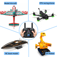 Télécommande HotRC HT-10A 10 canaux 2,4 GHz FHSS avec écran couleur TFT de 1,7 pouce pour pièces d'avion RC, voiture, char