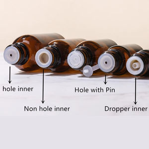 Botella de aceites esenciales de vidrio ámbar esmerilado mate de 5mL-100ml, tapón de rosca de madera de bambú, contenedor cosmético casero, botella de esencia - Product Image 3