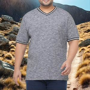 100% Cotton Men's T-Shirt Quick Dry Breathable Loose Fit with Puff Printing Good Quality Streetwear Knitted Fabric V neck <b>tshirt</b> - Product Image 2