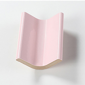 Accessoires de carrelage de salle de bain en céramique de couleur rose, bordures courbes - Product Image 4