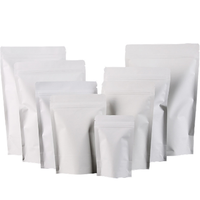 Sacs Doypack d'emballage alimentaire refermables en papier kraft blanc debout avec fenêtre et fermeture éclair