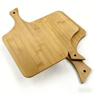 Planche à pizza en bambou avec poignée, planche à découper pour la cuisine, la pâtisserie, les steaks, le pain, les gâteaux, plateau de service, certifiée FSC - Product Image 2