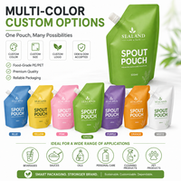 Pochette plastique personnalisée pour liquides, design populaire, emballage alimentaire, sac plastique autoportant avec bec verseur