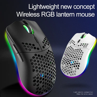 Souris de jeu optique sans fil rechargeable RGB rétro-éclairée Design creux avec construction en plastique pour ordinateur portable PC