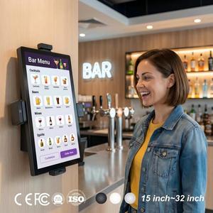 Support mural pour terminal de paiement en libre-service 21,5 pouces avec scanner de <span class=keywords><strong>code</strong></span> QR automatique, kiosque de commande automatique pour restaurant, café, hôtel - Product Image 2