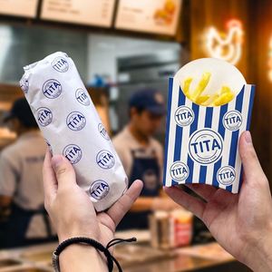 Custom Logo Food Safe Oil Resistant Wrapper <b>Paper</b> Disposable Fried Chicken <b>Wrap</b> <b>Paper</b> Fast Food Restaurant Take Out Packaging - Product Image 5