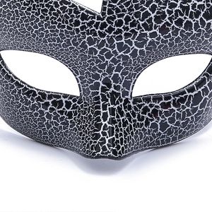 रचनात्मक आधा चेहरा काले दरार लौ के आकार के हेलोलीन प्रोप्स पार्टी नृत्य पुरुष और महिला मास्क - Product Image 4